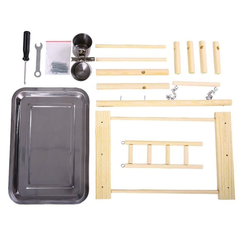 Wooden Small Cockatiel Floor Parrot Standing Stand - EliteMascotas