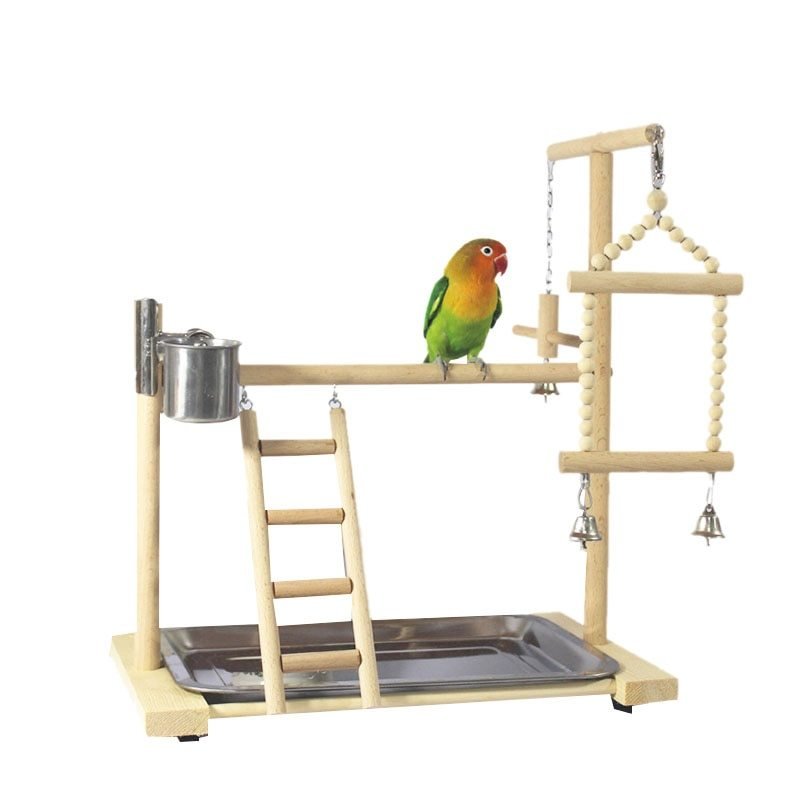 Wooden Small Cockatiel Floor Parrot Standing Stand - EliteMascotas
