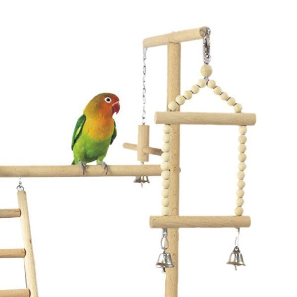 Wooden Small Cockatiel Floor Parrot Standing Stand - EliteMascotas