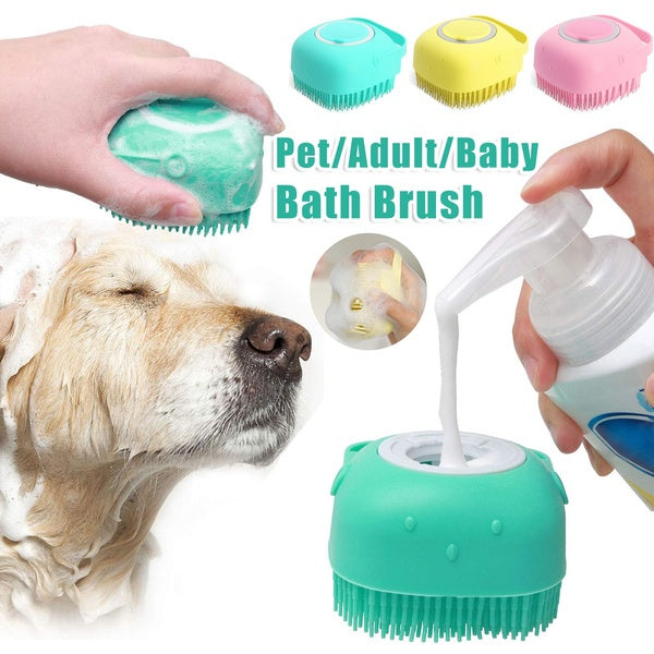 Pet Bath & Massage Brush 🛁🐾 | Deep Cleaning, Anti-Shedding, and Soft Coat
