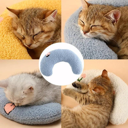 Almohada Suave en U para Gatos y Perros Pequeños – Confort y apoyo para un descanso saludable 🐾💤 - EliteMascotas