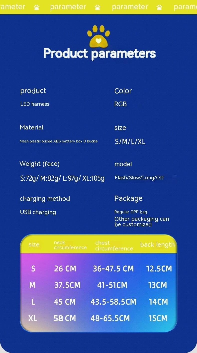 Arnés LED para Perros, Carga USB Segura – Visibilidad y Seguridad en Cada Paseo Nocturno 🐾🌟 - EliteMascotas