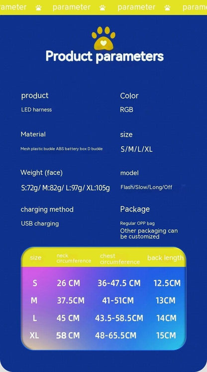 Arnés LED para Perros, Carga USB Segura – Visibilidad y Seguridad en Cada Paseo Nocturno 🐾🌟 - EliteMascotas