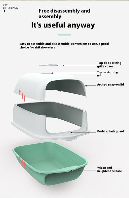 🌿 Baño Cerrado para Gatos – Higiene, Privacidad y Comodidad en un Solo Lugar 🐱🚪✨ - EliteMascotas