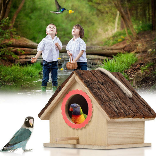 🌿 Casa para Aves y Nido de Loros – Refugio Natural y Seguro para Pájaros Pequeños y Medianos 🦜🌿 - EliteMascotas