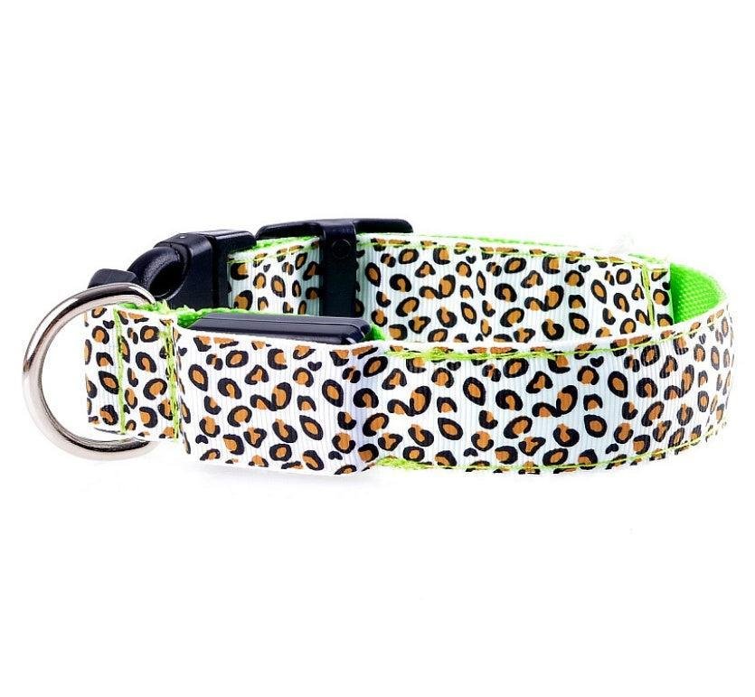 Collar LED de Leopardo para Seguridad Nocturna 🐾🌙 - EliteMascotas