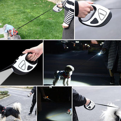 Correa Retráctil LED Automática para Paseos Seguros – Visibilidad y Control en Cada Aventura Nocturna 🌟🐕 - EliteMascotas