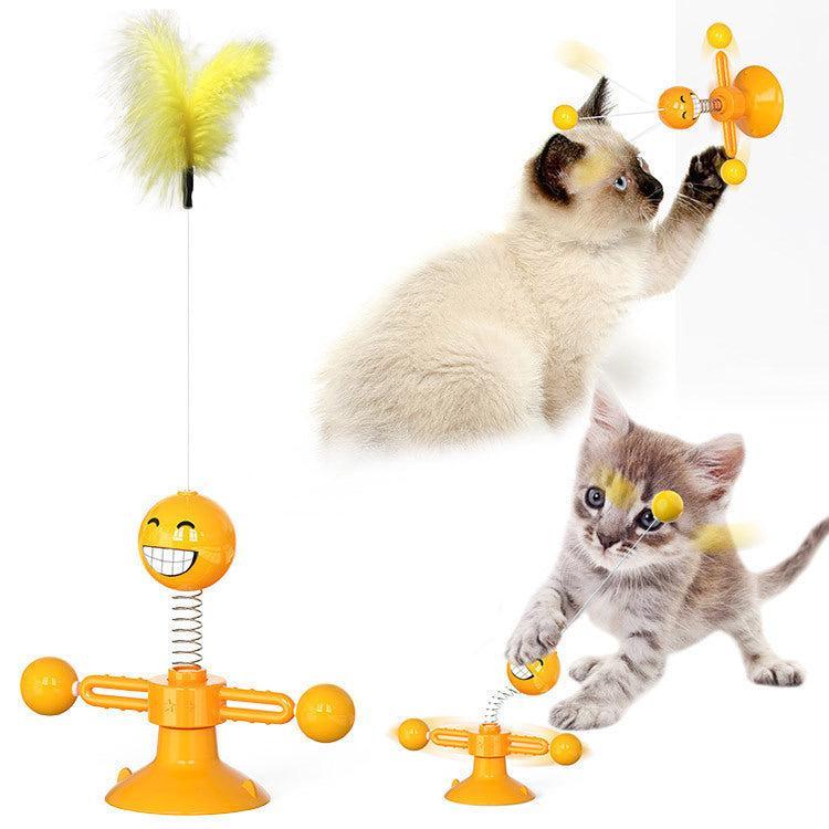 Molino Giratorio Multifunción para Gatos Felices – Diversión, salud y juego en cada giro 🐾🧠🪶 - EliteMascotas