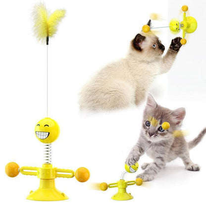 Molino Giratorio Multifunción para Gatos Felices – Diversión, salud y juego en cada giro 🐾🧠🪶 - EliteMascotas