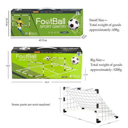 Football Sports Toys Game, Children's Foldable Football Goal with Pump and Ball Outdoor Lawn Soccer Training Gifts for Kids