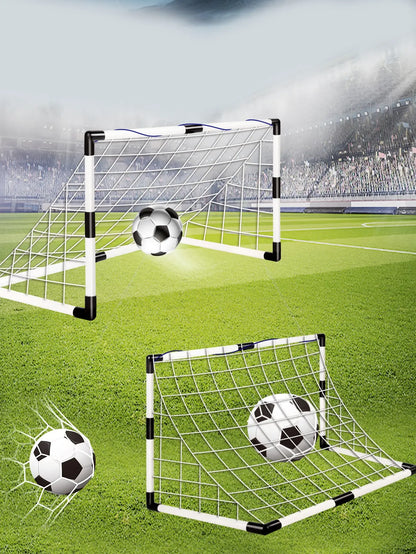 Football Sports Toys Game, Children's Foldable Football Goal with Pump and Ball Outdoor Lawn Soccer Training Gifts for Kids