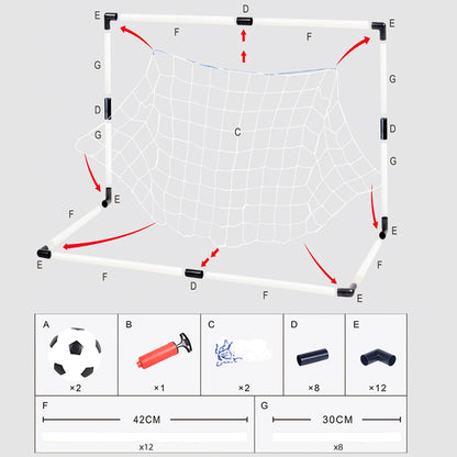 Football Sports Toys Game, Children's Foldable Football Goal with Pump and Ball Outdoor Lawn Soccer Training Gifts for Kids