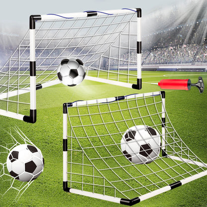Football Sports Toys Game, Children's Foldable Football Goal with Pump and Ball Outdoor Lawn Soccer Training Gifts for Kids