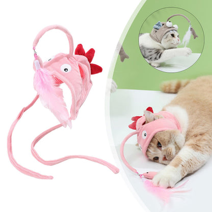 Sombrero Interactivo Ajustable con Pluma para Gatos – Diversión, estilo y ejercicio en un solo accesorio 🐾🎩🪶 - EliteMascotas