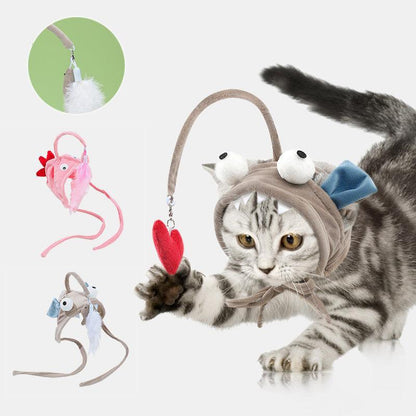 Sombrero Interactivo Ajustable con Pluma para Gatos – Diversión, estilo y ejercicio en un solo accesorio 🐾🎩🪶 - EliteMascotas