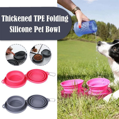 Tazón Doble Plegable de Silicona para Mascotas – Comodidad y orden en cada comida 🐶🐱✨ - EliteMascotas