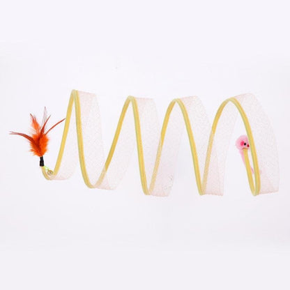 Túnel Plegable Para Gatos Con Ratón Interactivo – Diversión, ejercicio y caza en cada rincón 🐾🧶🐭 - EliteMascotas