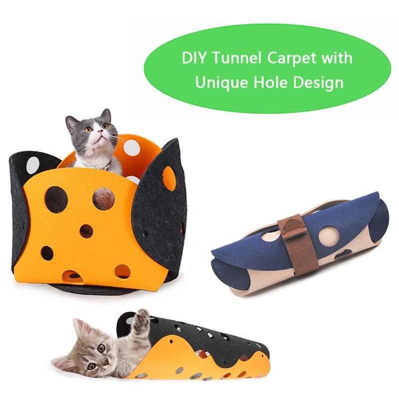 Túnel de Felpa Plegable para Juego Interactivo – Diversión, descanso y diseño para tu gato 🐾🛋️✨ - EliteMascotas