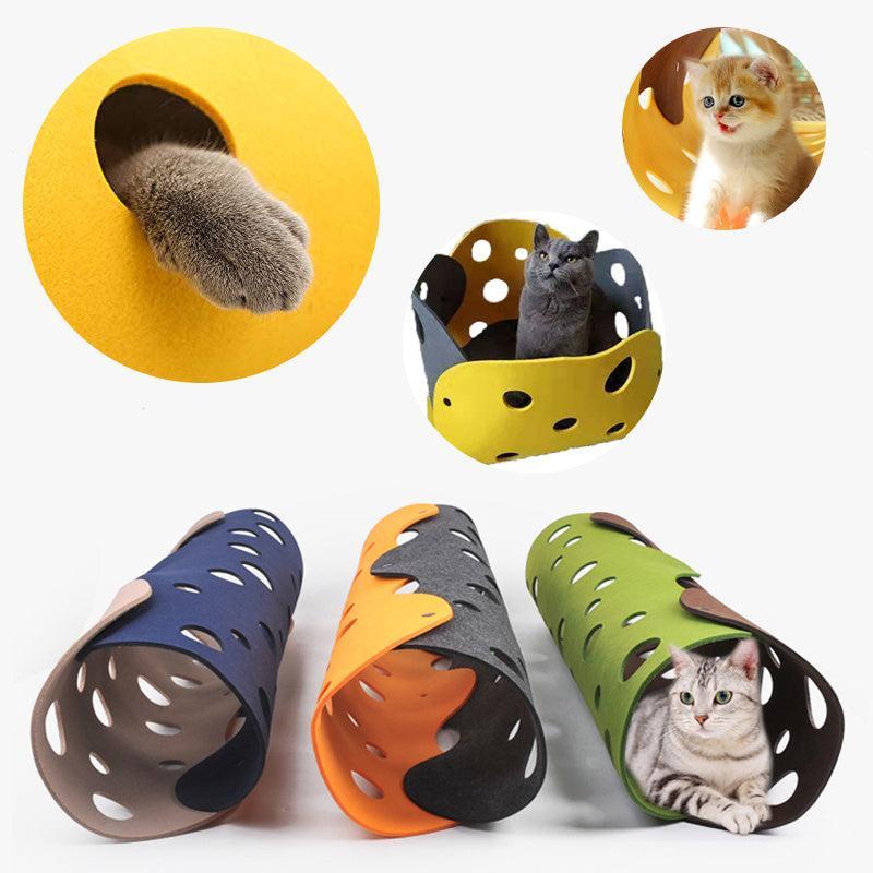 Túnel de Felpa Plegable para Juego Interactivo – Diversión, descanso y diseño para tu gato 🐾🛋️✨ - EliteMascotas