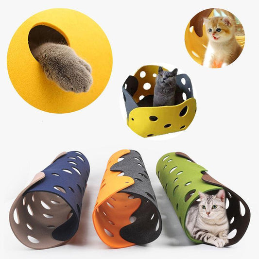 Túnel de Felpa Plegable para Juego Interactivo – Diversión, descanso y diseño para tu gato 🐾🛋️✨ - EliteMascotas