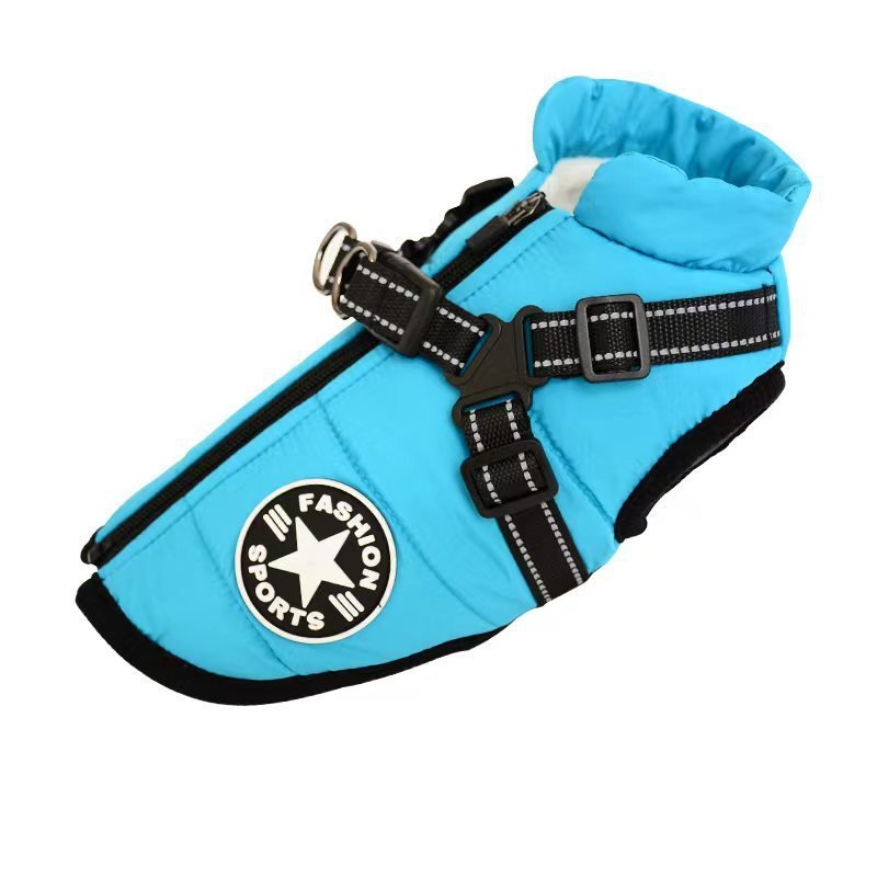 Waterproof Dog Clothes Winter Dog Coat With Harness Warm Pet Clothing Big Dog Jacket Chihuahua Labrador Coat Costume - EliteMascotas