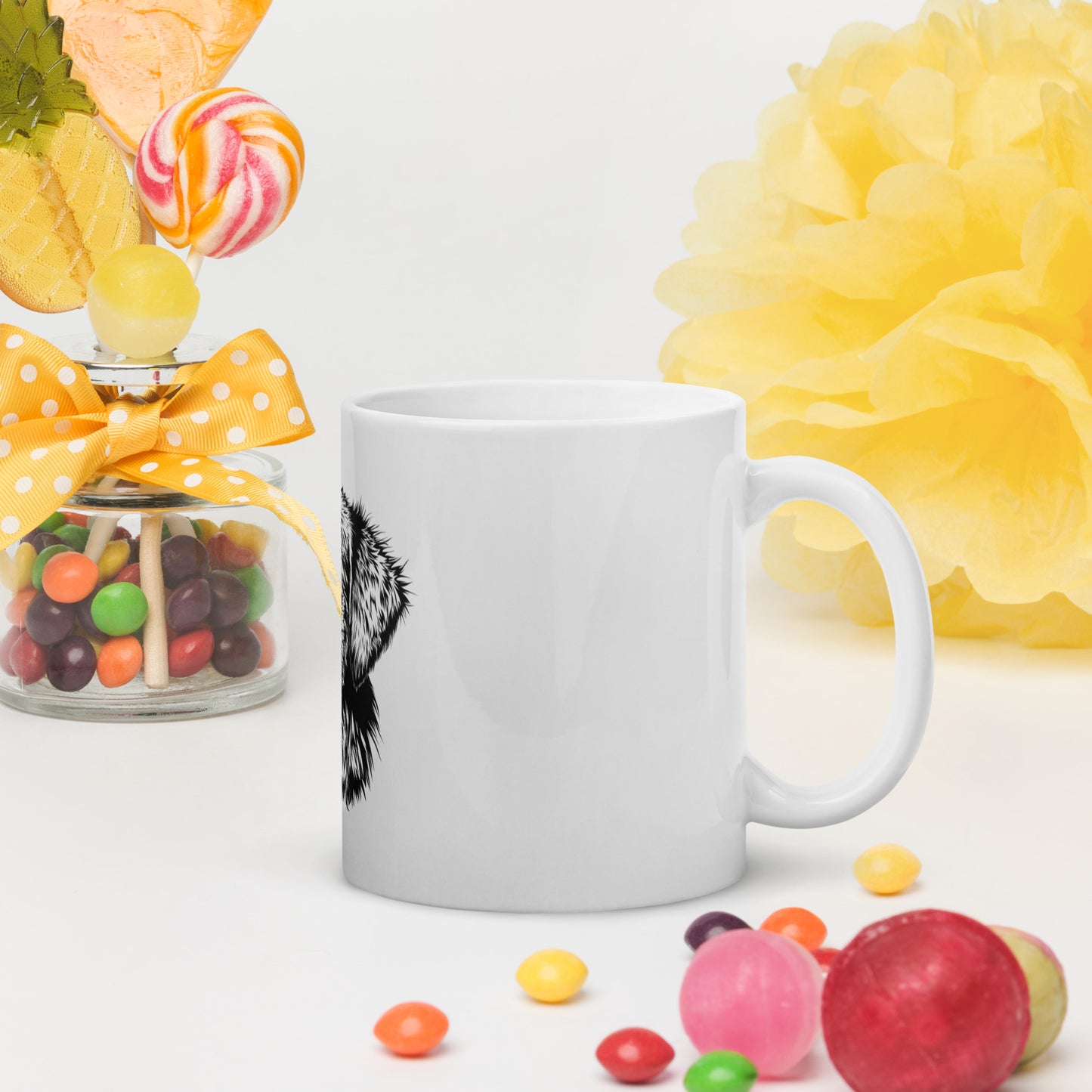☕ Taza Blanca Brillante – Ideal para tu Rutina Diaria - EliteMascotas